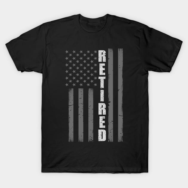 Retired Corrections Officer Gift - Thin Silver Line Flag T-Shirt by bluelinemotivation